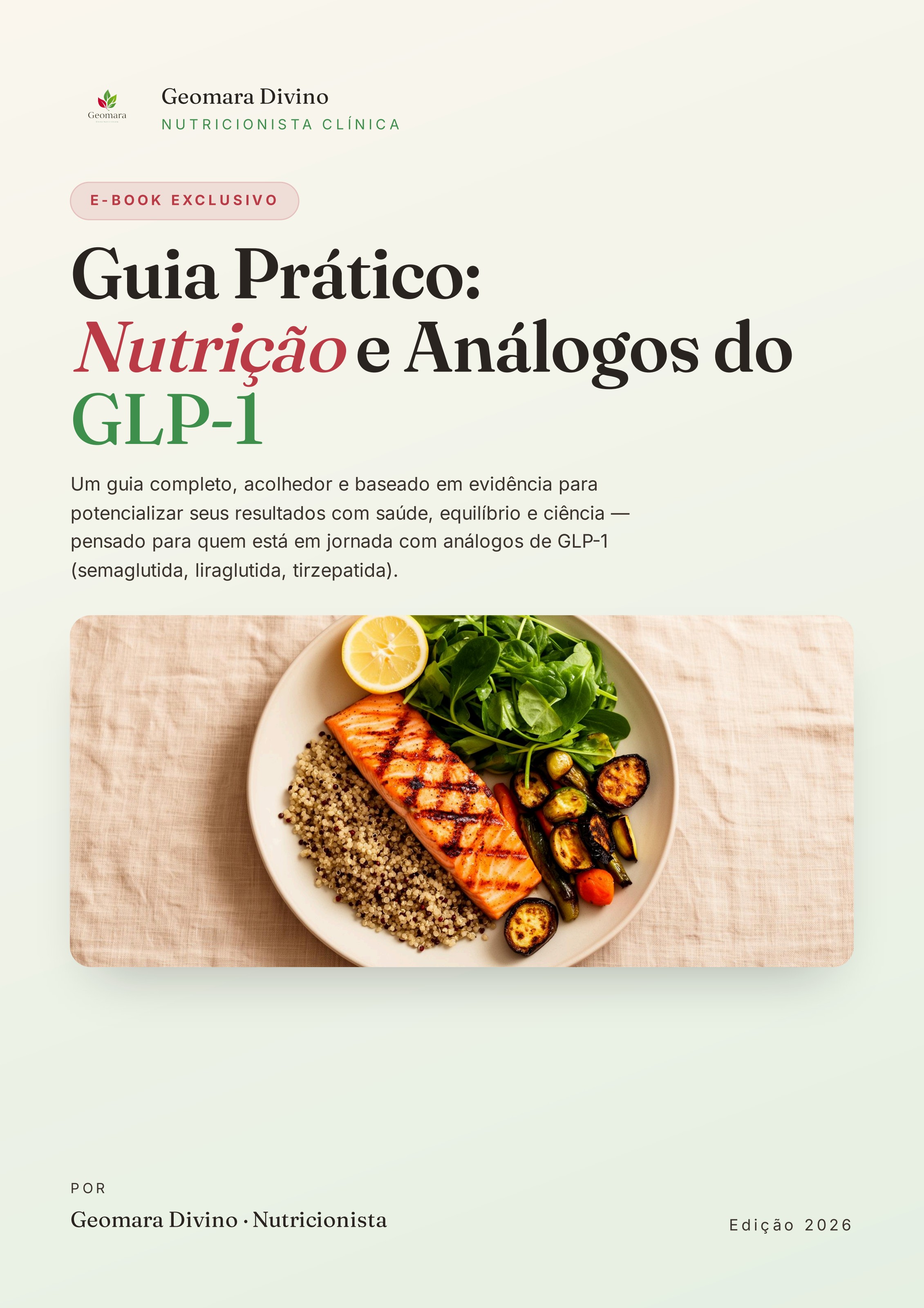Capa do e-book Guia GLP-1 da nutricionista Geomara Divino